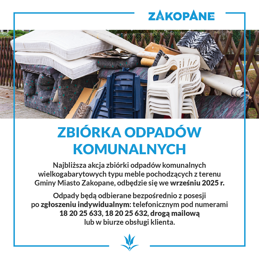 aktualność: ZBIÓRKA ODPADÓW KOMUNALNYCH  WIELKOGABARYTOWYCH
