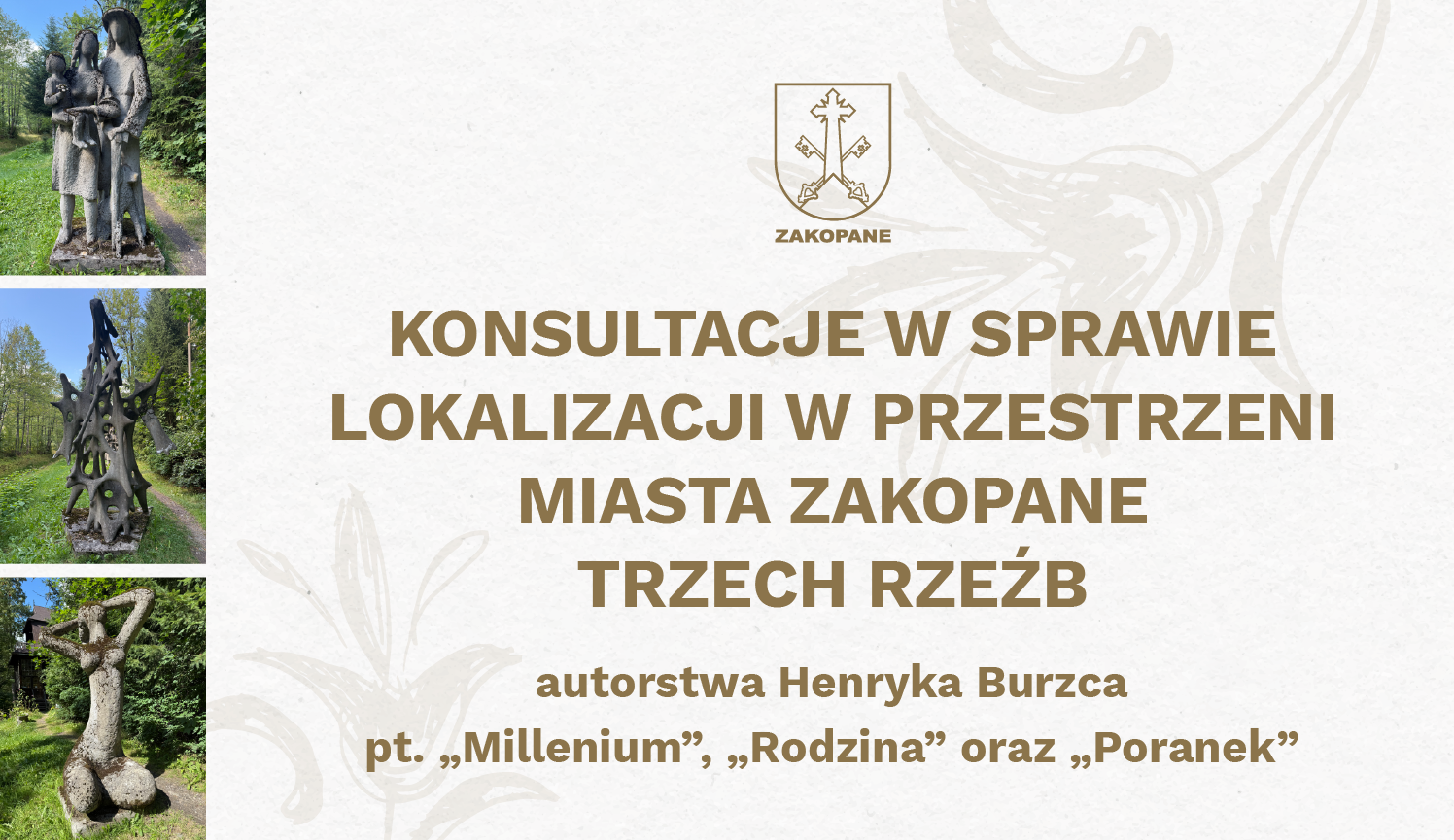 aktualność: Lokalizacja rzeźb autorstwa Henryka Burzca - konsultacje społeczne